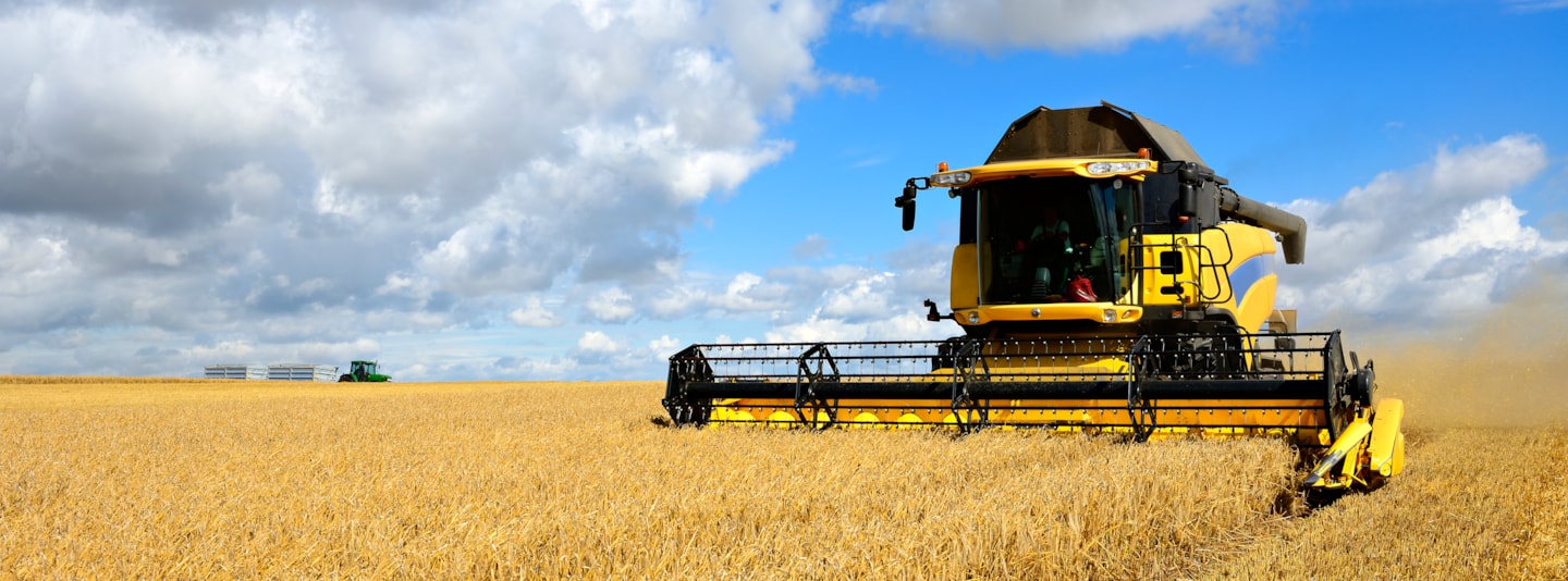 tractor in a field