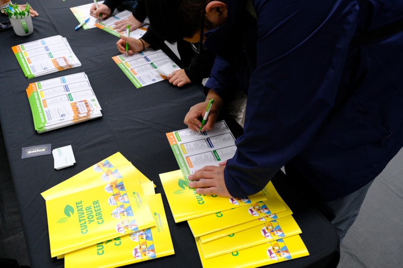 Students filling out Cultivate Your Career Resource