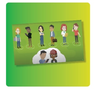 Cartoon adults working in various jobs in the agriculture industry