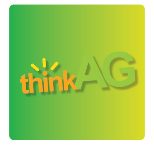 thinkAG logo on green and yellow gradient background
