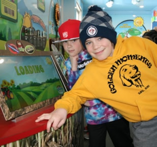 Students inside of Seed Survivor trailer