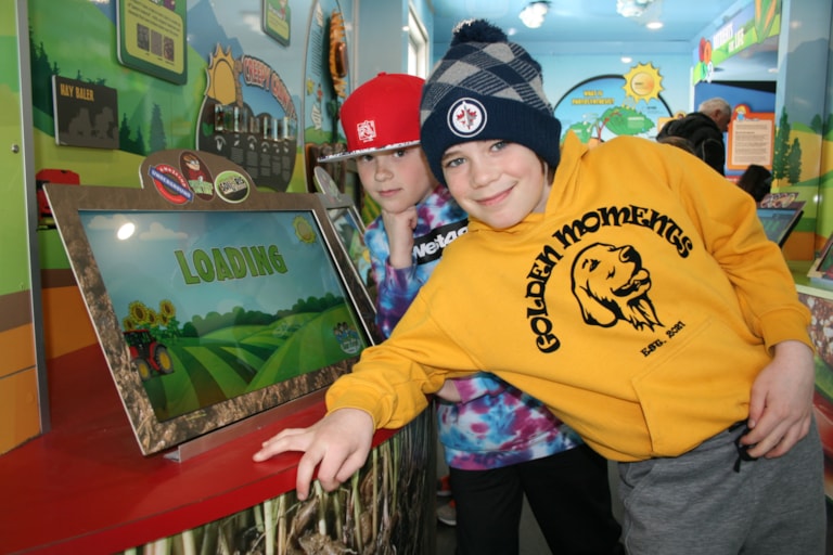 Students inside of Seed Survivor trailer
