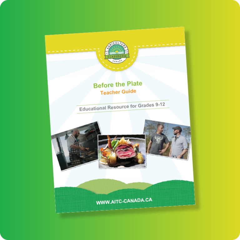 Before the Plate teacher guide cover on green and yellow gradient background
