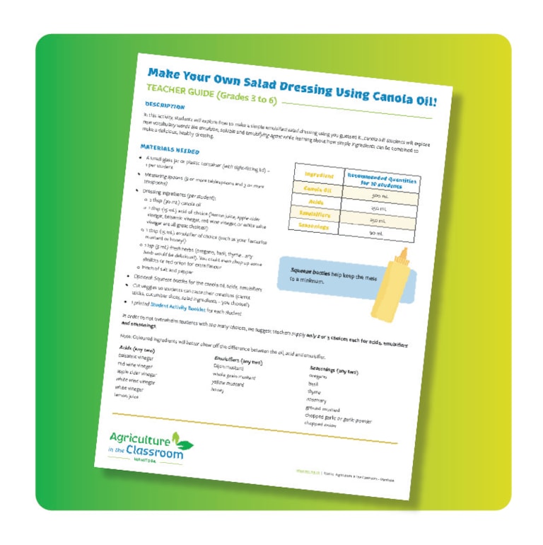 Front page of teacher guide on a green and yellow background