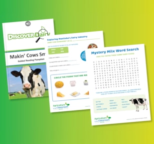 Got Milk activity sheets in array on green and white background