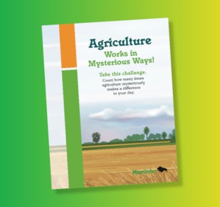 Agriculture scavenger hunt teacher cover on green and yellow gradient background